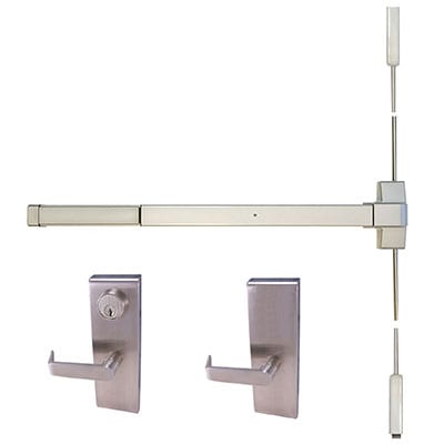 Vertical Device Design Hardware 2000V Surface Vertical Rod Exit Devices - Trudoor