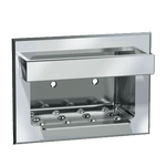 0398 Soap Dish with Bar, Recessed, Dry Wall, Stainless Steel