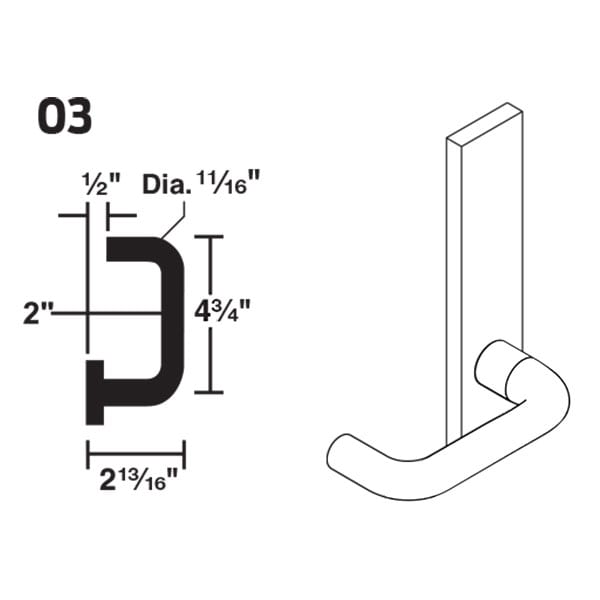 Schlage L9010-03L-626 Passage Mortise Set