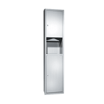 0467-2 Traditional Paper Towel Dispenser & Waste Receptacle, Semi-Recessed