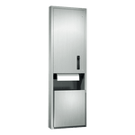 046921-6 Traditional Roll Paper Towel Dispenser and Waste Receptacle, Semi-Recessed