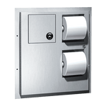 04813-HC Toilet Tissue Dispenser with Napkin Disposal, Dual Access, Partition Mounted
