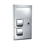 0482-R Toilet Seat Cover and Toilet Tissue Dispensers with Napkin Disposal, Recessed