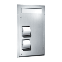 0484-R Toilet Seat Cover and Toilet Tissue Dispenser, Dual Access, Partition Mounted