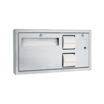 0487-R-9 Toilet Tissue and Seat Cover Dispenser with Napkin Waste Disposal, Surface Mounted