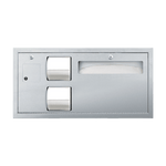 0487-L Toilet Tissue and Seat Cover Dispenser with Napkin Waste Disposal, Recessed