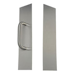 107 x 73B/73BL Concealed Mount Push/Pull Plate Set - 3-1/2" x 15" w/ 3/4″ Round Pull 8″ CTC