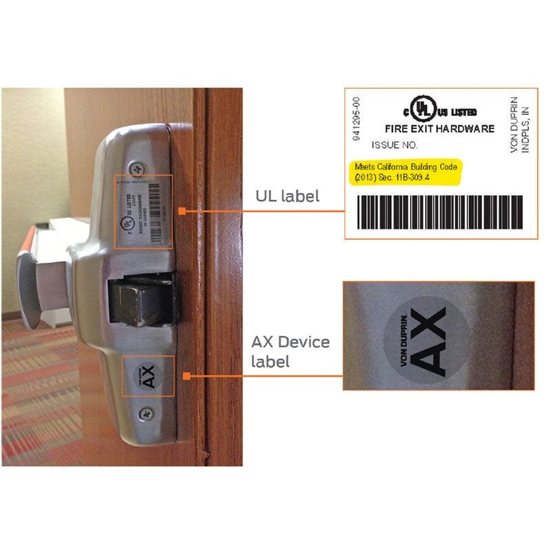 Von Duprin AX98EO ADA Accessible Panic Bar Rim Exit Device