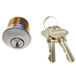 20-001-S123 1-1/8" Mortise Cylinder with Straight Cam, S123 Keyway