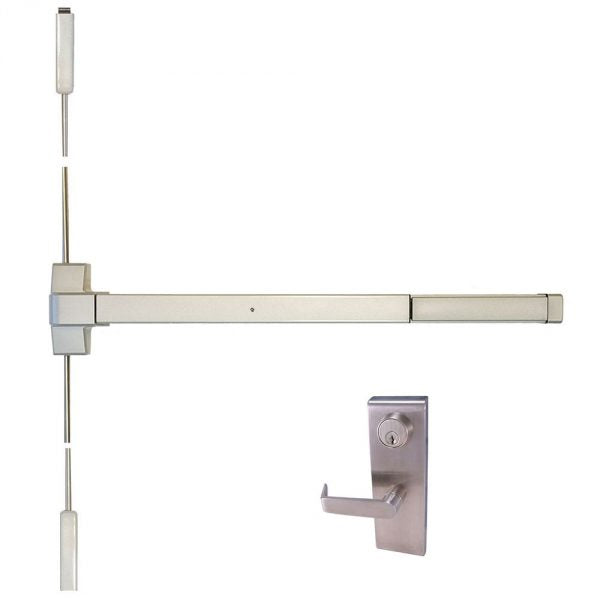Access Entry Using Rod Design Hardware 2000V x LE-08 Vertical Rod Exit Device with Lever Trim
