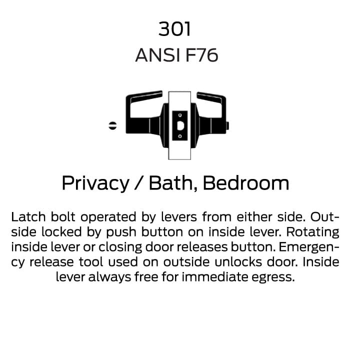 Falcon T301S QUANTUM Grade-1 Heavy-Duty Privacy Lever Lock