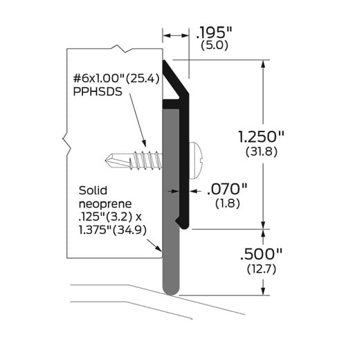 Zero 39BK Door Sweep with Neoprene Insert - Black Anodized Aluminum