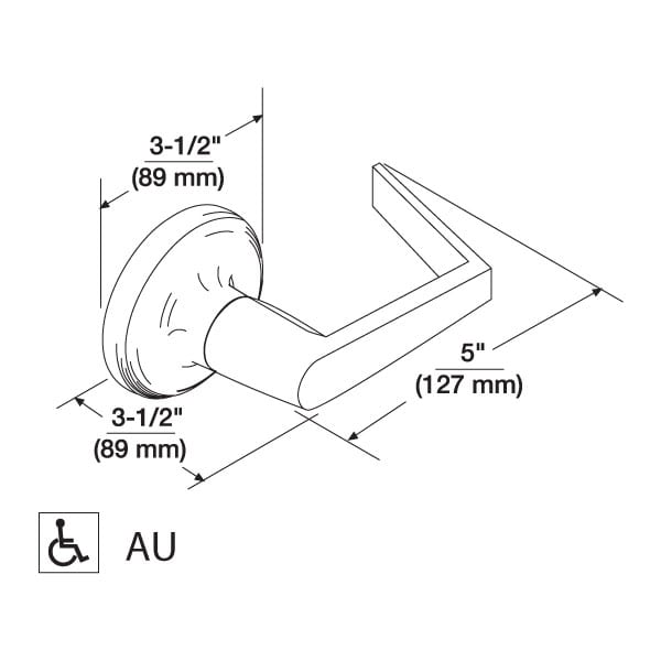 Accentra (formerly Yale) B-AU-446F Exit Device Lever Trim, SFIC Prep