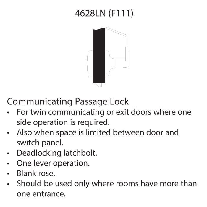 Accentra (formerly Yale) AU 4628LN Grade-2 Communicating Passage Lock