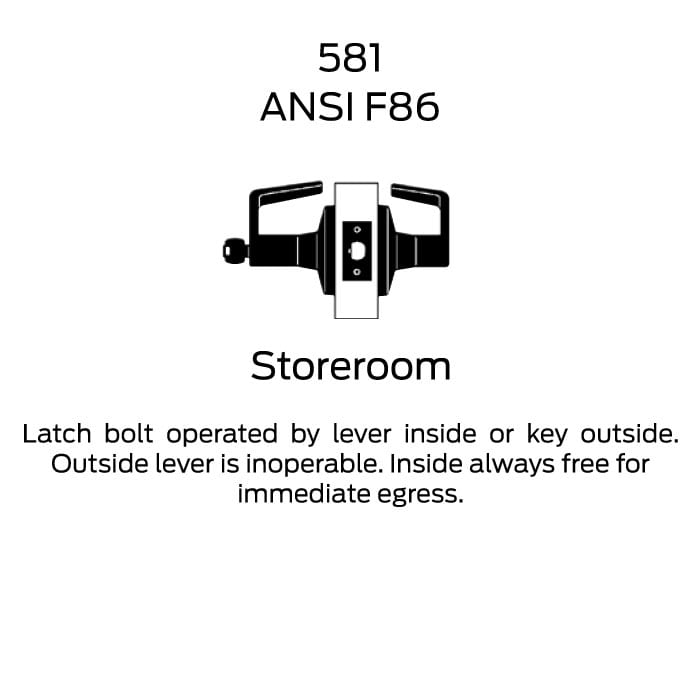 Falcon T581PD DANE Grade-1 Heavy-Duty Storeroom Lever Lock