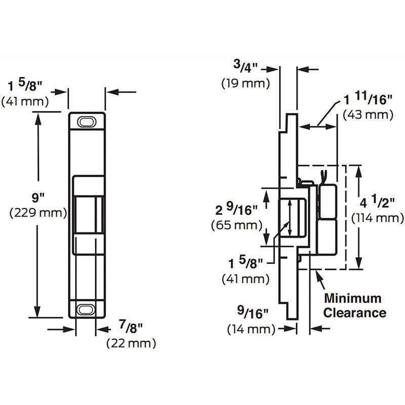 Von Duprin 6112-FSE Electric Strike for Rim Exit Devices, Fail-Secure