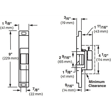 Window Hardware Rim Strike Von Duprin 6112-FSE Electric Strike for Rim Exit Devices, Fail-Secure