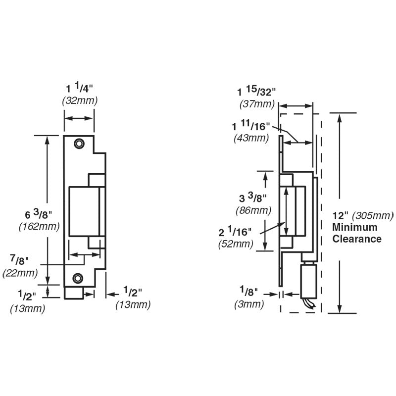 Von Duprin 6212 Electric Strike for Cylindrical Locks or Mortise Locks
