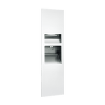64672-2-00 Piatto Recessed 3-In-1 Paper Towel Dispenser, High Speed Hand Dryer & Waste Receptacle, 208-240V, White Phenolic Door