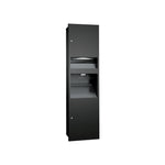 64672-1-41 Piatto 3-in-1 Paper Towel Dispenser, High Speed Hand Dryer & Waste Receptacle – Recessed (110-120V), Matte Black