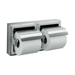 74022-HBSM Double Toilet Tissue Holder, Hooded, Bright Stainless Steel, Surface Mounted