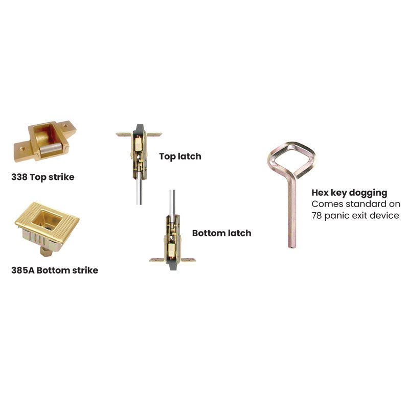 Von Duprin 7847EO Concealed Vertical Rod Exit Device for Metal Doors