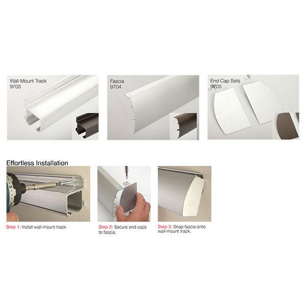 Hager 9710HD Wall-Mounted Sliding Door Hardware Set with Fascia