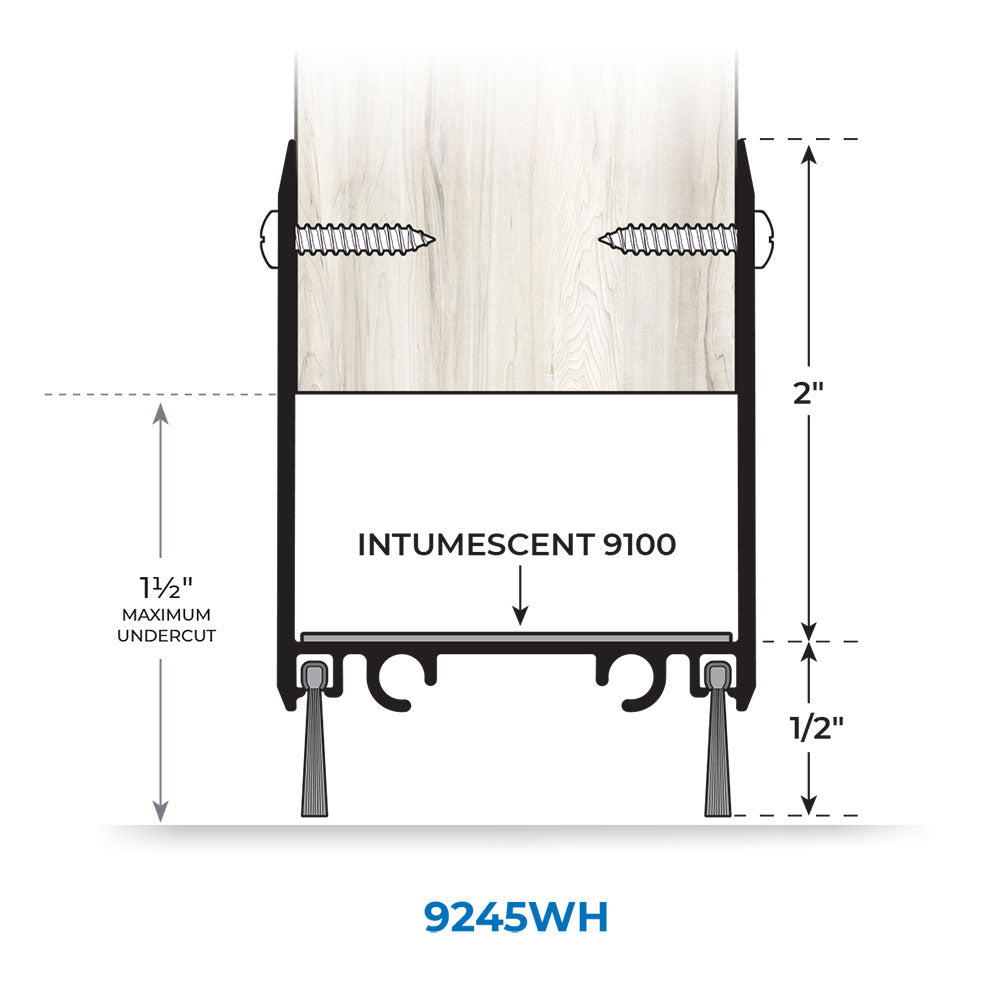NGP 9245WH Intumescent Door Shoe with Nylon Brush Seal