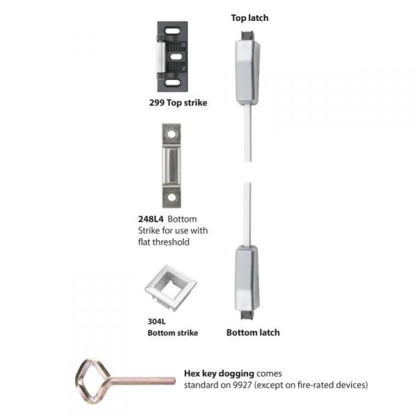 Von Duprin 9827EO/9827EO-F Surface Vertical Rod Exit Device