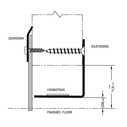 Pemko 325XGSSN Door Bottom Sweep, Fire Door Excessive Gap Solution