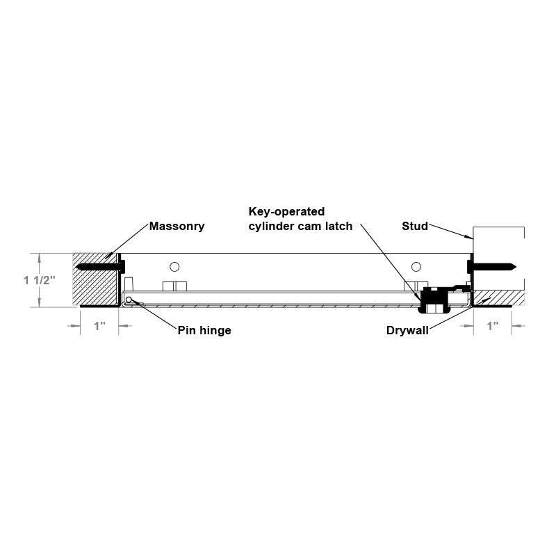 Cendrex AHD-10 Flush Access Door with Key-Operated Cylinder Latch
