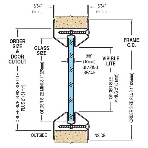 Lite Kit Chart Anemostat LoPro Lite Kit with TGP FireLite® NT Clear Fire-Rated Glass
