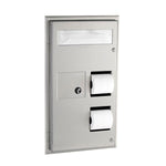 B-357 Partition-Mounted, Seat-Cover Dispenser, Sanitary Napkin Disposal and Toilet Tissue Dispenser