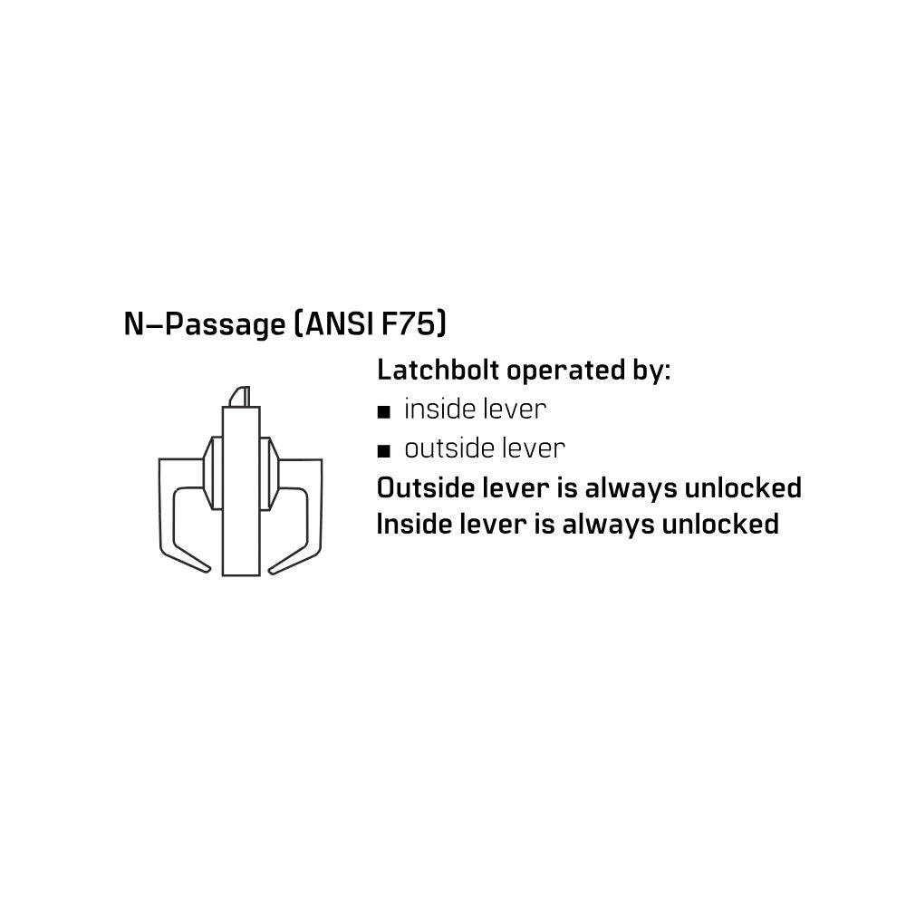 Best 7KC30N-14-D-S3 Grade-2 Passage Cylindrical Lock, 14 Lever, D Rose
