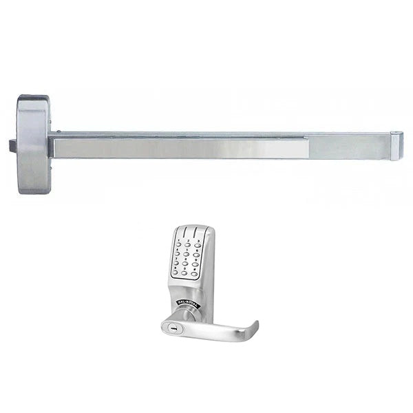 Panic Rim Cyclinders Cal-Royal A9800 x CRCODE007 Rim Exit Device with Electronic Keypad Trim
