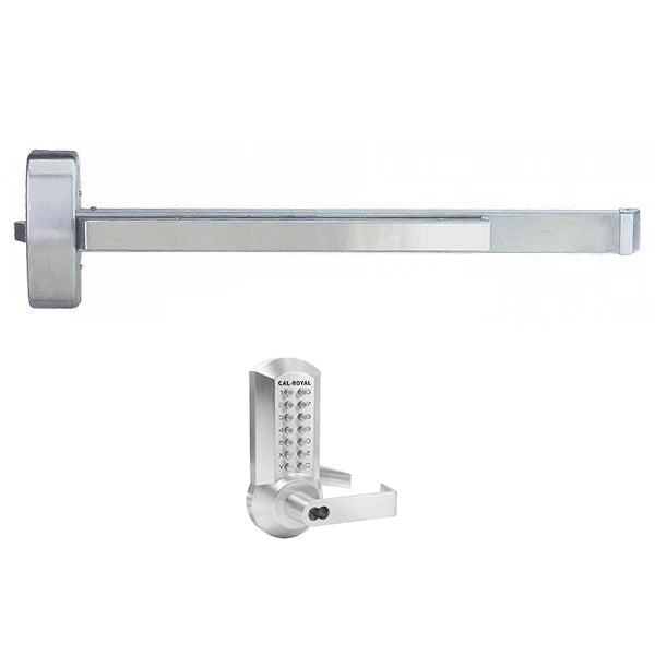 One Exit Rim Divice Cal-Royal A9800 x ICCRCODE204 Rim Exit Device with Push Button Lever