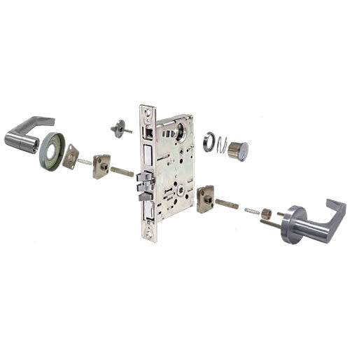 Cal-Royal NM Series Mortise Lock with SS Sectional Lever Trim
