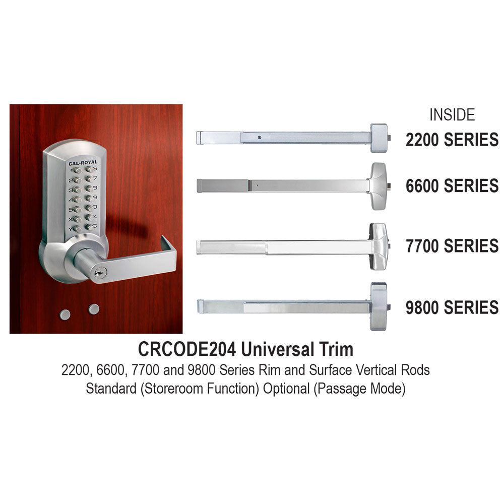 Cal-Royal CRCODE204 Push Button Exit Device Lever Trim
