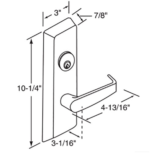 ED5400 x N955ET Surface Vertical Rod Exit Device with Keyed Lever Trim