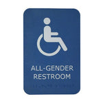 HS-9070-33 ADA Gender Neutral Restroom Sign, Blue with Braille, 6" x 9"