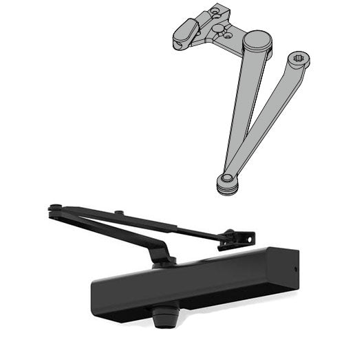 Falcon SC81A SS Door Closer with Spring-n-Stop Parallel Arm