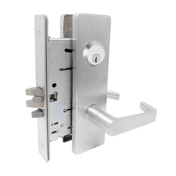 やまこ Falcon MA581 DN Storeroom Mortise Lock, Dane Lever, Napa Escutcheon