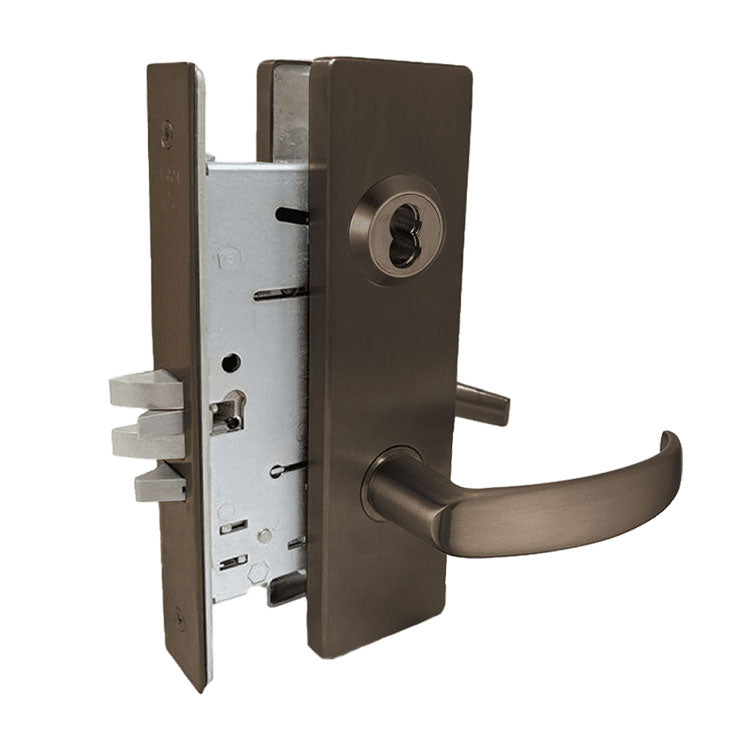 Falcon MA581 QN Storeroom Mortise Lock, Quantum-Napa Lever