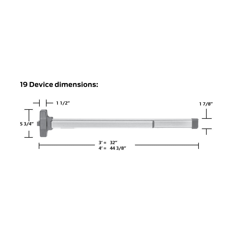 Falcon Rim Device Falcon 19-R-EO Narrow Stile Rim Exit Device