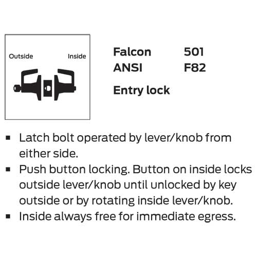 Falcon W501PD D (DANE) Grade-2 Entry Lever Lock
