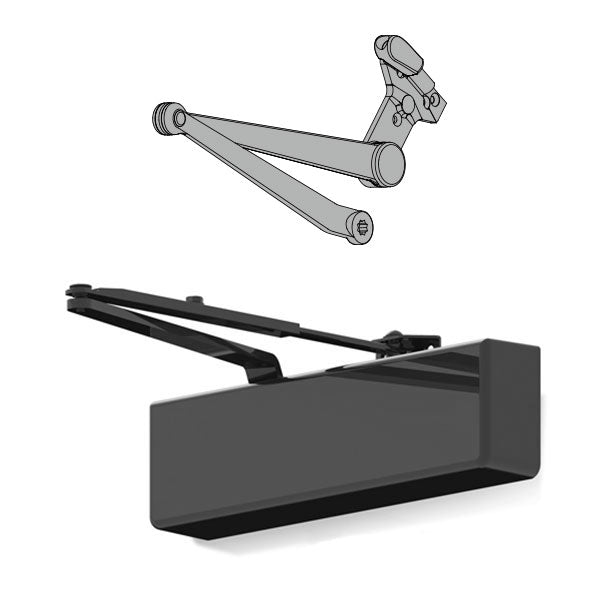 Falcon SC71A SS Door Closer with Heavy Duty Spring-n-Stop Parallel Arm