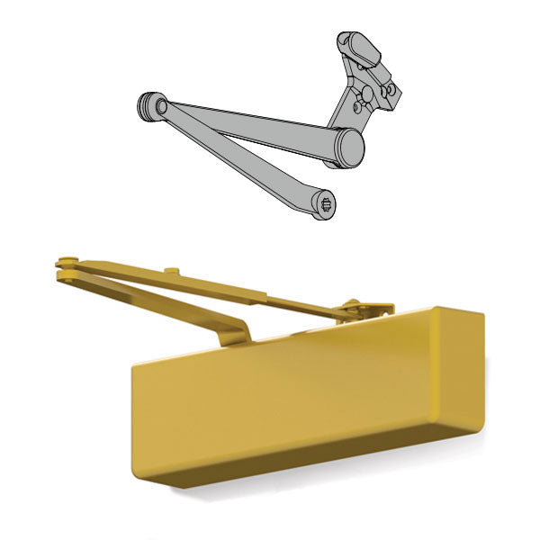 Falcon SC71A SS Door Closer with Heavy Duty Spring-n-Stop Parallel Arm