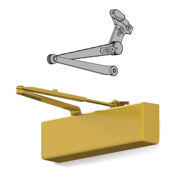 Falcon SC71A SS/HO Door Closer w/ Springstop Hold Open Arm