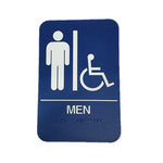 HS-9070-01 ADA Men's Accessible Restroom Sign, Blue with Braille, 6" x 9"