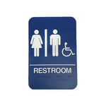 HS-9070-32 ADA Accessible Unisex Restroom Sign, Blue with Braille, 6" x 9"